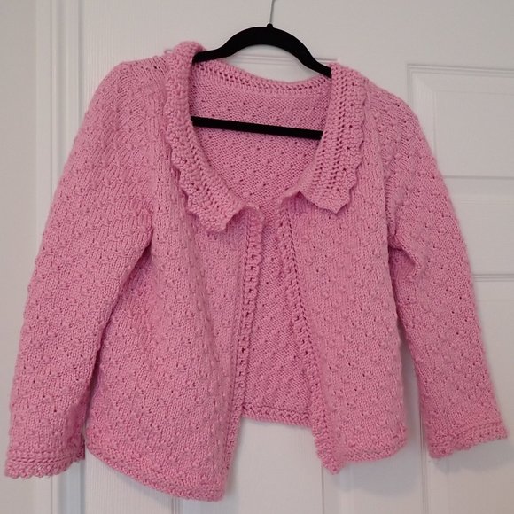 *Handknit* pink Victorian cottagecore cardigan! - Picture 1 of 4